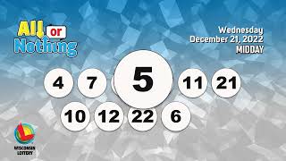 Wisconsin Lottery Midday Draw 12/21/2022
