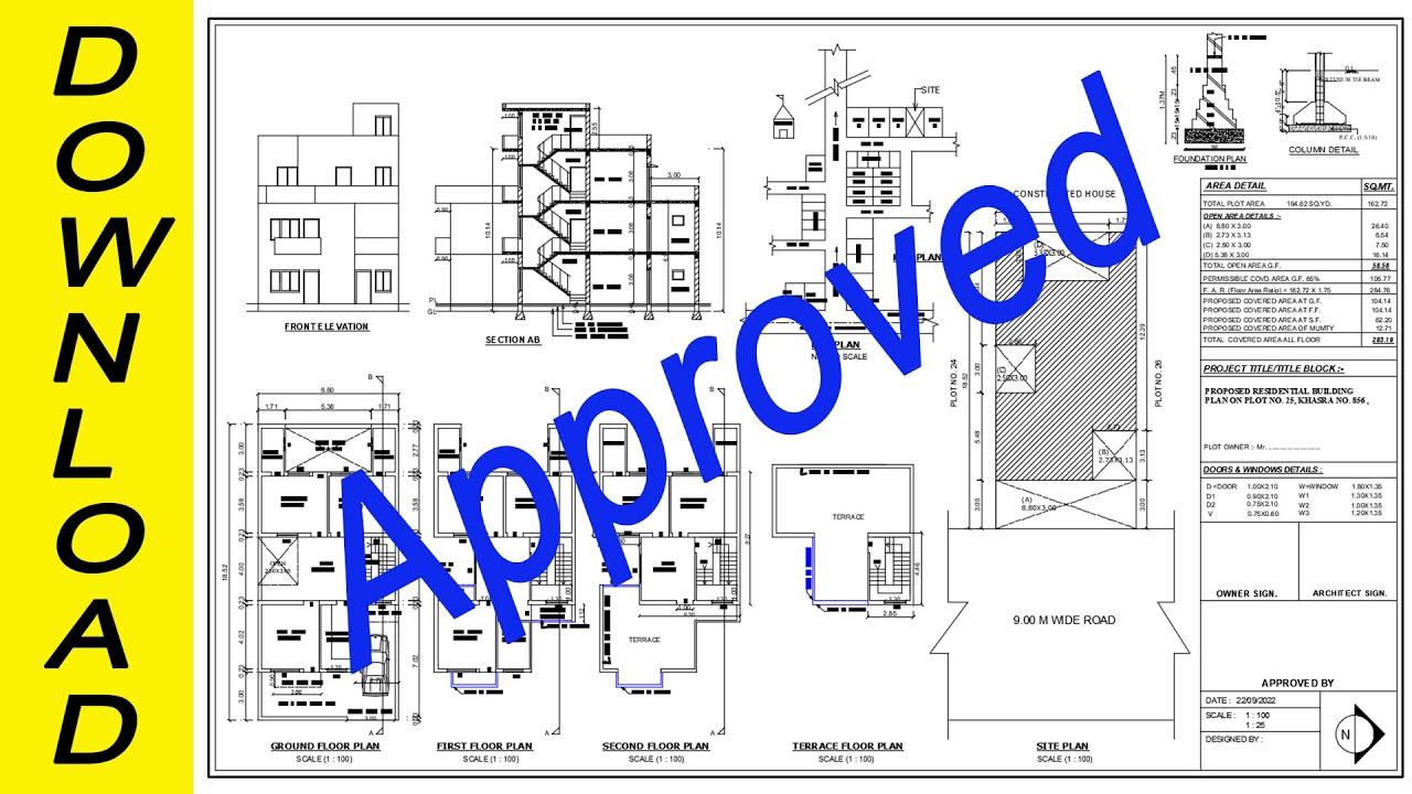 Submission Drawing | Floor Plan, Site Plan, Key Plan, Front Elevation ...