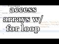 How To Access Array Values Using For Loop | Beginner Java