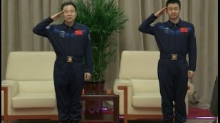 Two Astronauts from Shenzhou-11 Mission Meet Press