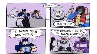 Starscream hooks up with Optimus Prime (transformers comic dub)