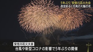 5年ぶりに夜空に1万発の花火…台風やコロナで中止が続き　関係者「感無量」　静岡市　安倍川花火大会