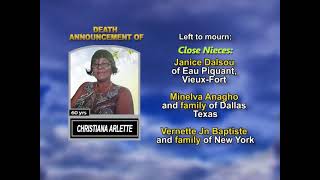 Christiana Arlette ~ Long Obituary