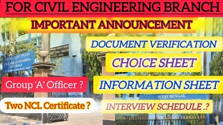 WBPSC-JE Online Document Verification||CHOICE SHEET and Information Sheet||Govt. Group 'A' Officer??