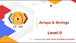 Level 0 : Session 3 | Arrays && Strings