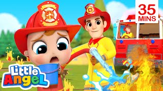 Firefighters To The Rescue + More | Little Angel Kids Songs & Nursery Rhymes