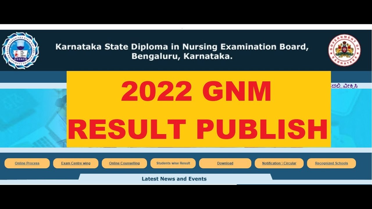 KARNATAKA GNM 2022 NURSING RESULTS | GNM NURSING 1ST & 2ND YEAR RESULTS ...