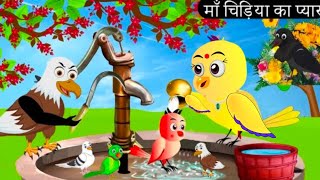 चिड़िया मा का प्यार।Rano Chidiya Wala Cartoon।Tuni Kauwa Wala Cartoon।Achi Hindi kahani।Chichu Tv