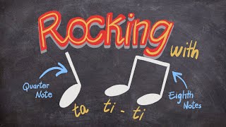 Easy Rhythm Exercise 2 PlayAlong: Ta and TiTi - ROCK #musiceducationforkids
