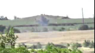 Ополченцы ЛНР обстрел из ПТУРа танка украинских силовиков Луганска