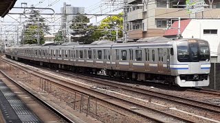 総武快速線E217系0番台横クラY-115+Y-20編成(量産車)快速千葉行き 西千葉駅通過シーン