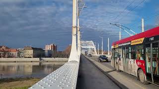 Szeged: Belvárosi híd. Trolleybus nr. T-815, route 5