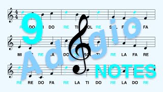 Treble (G) Clef, Do Re... (Ti): Learn to Read the RE Note in Less Than 2 Minutes (Adagio, 9 Notes)