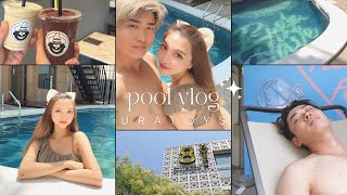 プール付きホテルで水着デート【Vlog】