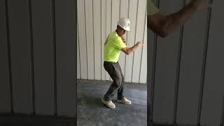 Russian dance on on construction site