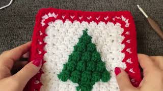 1980s Vintage Crochet Christmas Tree Throw Blanket | Just Vintage Crochet