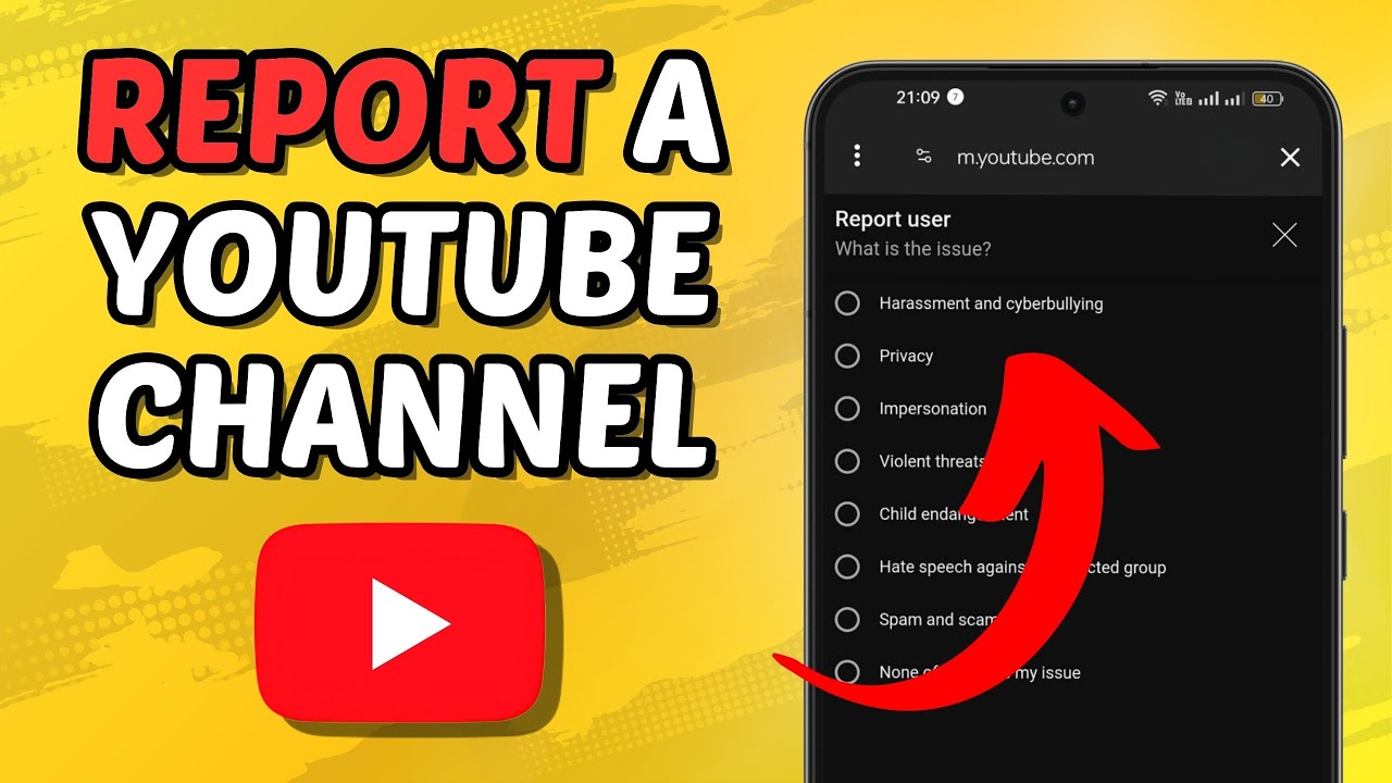 How To Report A Youtube Channel On Mobile Quick Tutorial Youtube