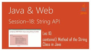 String API in Java | #10 | contains() Method of the String Class in Java