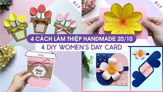 4 DIY WOMEN'S DAY GREETING CARD / EASY AND BEAUTIFUL CARD FOR WOMEN'S DAY / WOMEN'S DAY CARD MAKING