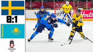 SWEDEN VS KAZAKHSTAN HIGHLIGHTS 2025 IIHF WORLD JUNIOR CHAMPIONSHIP