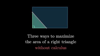 How to maximize an area without calculus - using high school math to solve new problems #SoME4