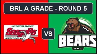 BRL A GRADE - Round 5: Wynnum Manly Seagulls vs Pine Rivers Bears