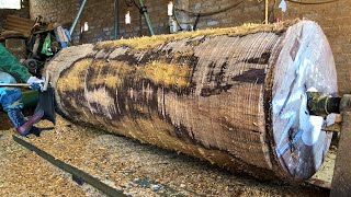 Woodworking Large Extremely Dangerous | Giant Woodturning | Skill Working With Giant Wood Lathe 2.5m