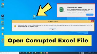 Excel cannot open the file "Error4.xlsx because the file format or file extension is not valid.