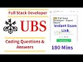 UBS  Exam Answers 🥰 | Live Assessment |Full Stack Developer | Instant Exam Link | Coding& MCQS