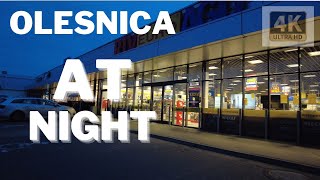 4K  Poland Olesnica  at night  walking tour 🇵🇱