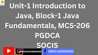 Introduction to Java, Unit-1 Block-1 MCS-206 SEM-2 PGDCA SOCIS #ignou #java #javascript #learnjava