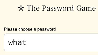 Trying to beat the password game Pt 1