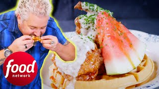 Guy Is DYING To Try This Southern Chicken And Waffle Dish | Diners, Drive-Ins & Dives