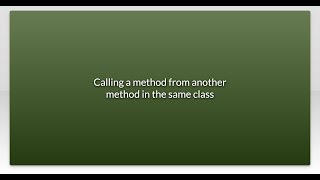 Calling a method from another method in the same class