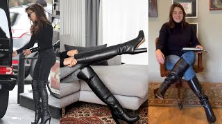 MIND BLOWING MOST WEARING BEAUTIFUL ATTRACTIVE LEATHER OVER KNEE HEEL BOOTS DESIGN AND IDEAS