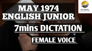 MAY 1974 SHORTHAND DICTATION ENGLISH JUNIOR SPEED | GLOBAL SHORTHAND ACADEMY FEMALE VOICE