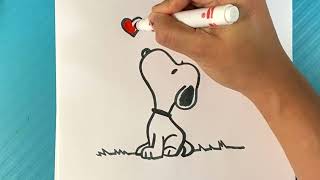 EASY How to Draw SNOOPY - Peanuts