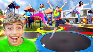 We Turned Our Backyard Into a TRAMPOLINE PARK!!!