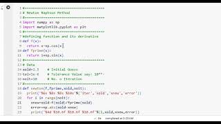 Newton's Raphson Method Code on Python (Part-1)