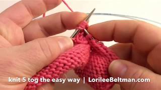 Easy Way to Knit Several Stitches Together