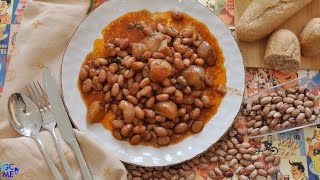 Borlotti/Cranberry Beans Stifado i.e. Greek Stew with onions - Φασόλια Μπαρμπούνια (Χάντρες) Στιφάδο