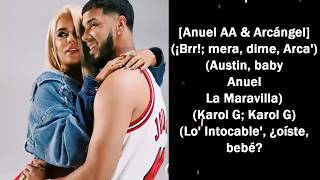 Tu No Amas - Anuel AA & Karol G ft. Arcangel - Letra Oficial / Official Lyric