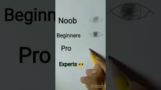 How to Draw Eyes (noob vs beginners vs pro vs experts). #shorts