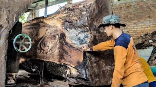 Transforming Trembesi Logs at a Sawmill in Sydney ‼️ From Tree to Treasure