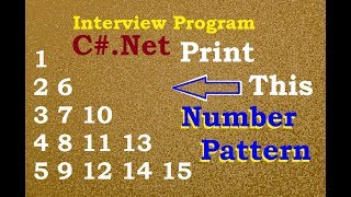 C# .Net Number Pattern Program || Interview Pattern Program By D.K. Gautam