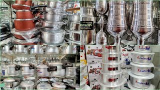 Imported Stainless Steel Crockery Wholesale Market/Silver Steel Bartan/Pressure Cooker/Nonstick Set