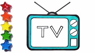 how to draw and color a tv tv drawing tutorial for beginners learn to draw