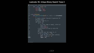 Leetcode 95. Unique Binary Search Trees II in Python | Python Leetcode | Python Coding Tutorial