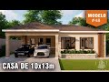 Casa de 10x13m | 3 habitaciones | 2 baños