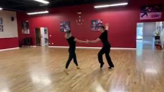 Atanas and Pro-am student Deanna dancing American Foxtrot